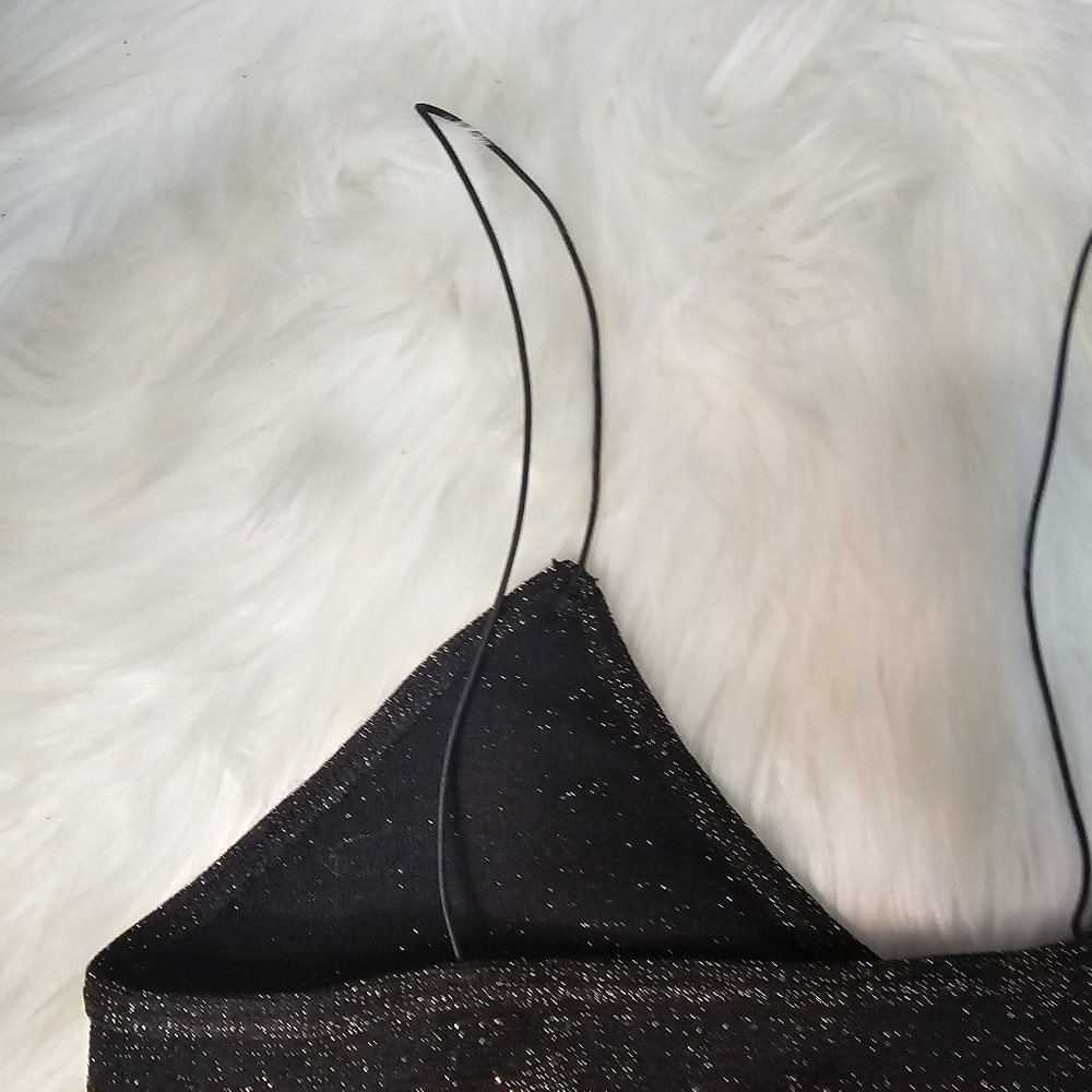 Free People Lurex Skinny Strap Seamless Brami Black Size XS/S - Picture 8 of 12